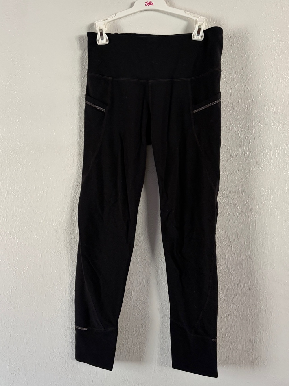 Two pair Athleta Black High-Waist Leggings with Side Pockets cropped